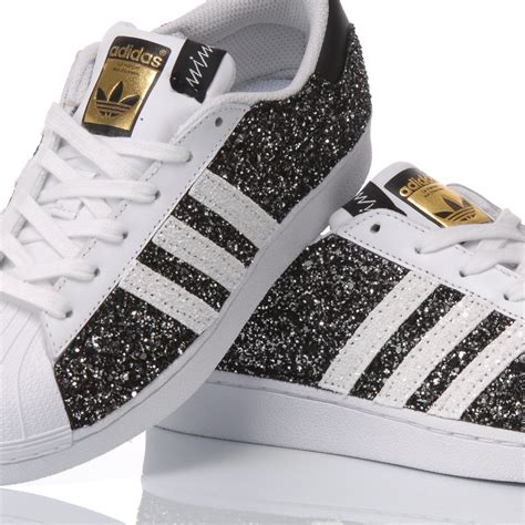 Adidas Superstar Schwarze mit Glitzer 